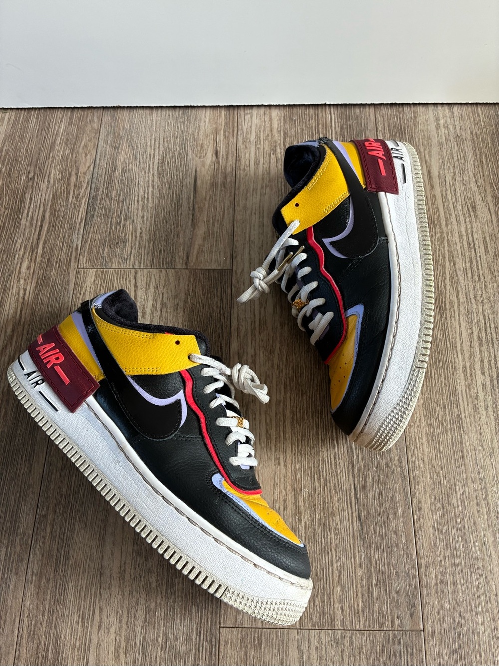 Nike Air Force 1 Low Black/Yellow Casual Sneakers